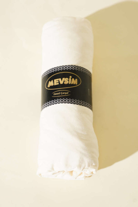 Single Fitted Jersey Sheet, Ecru