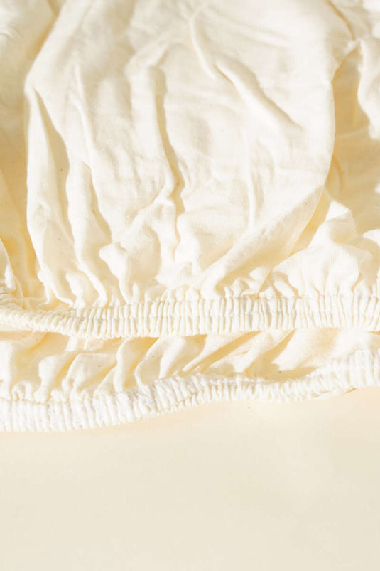 Single Fitted Jersey Sheet, Ecru