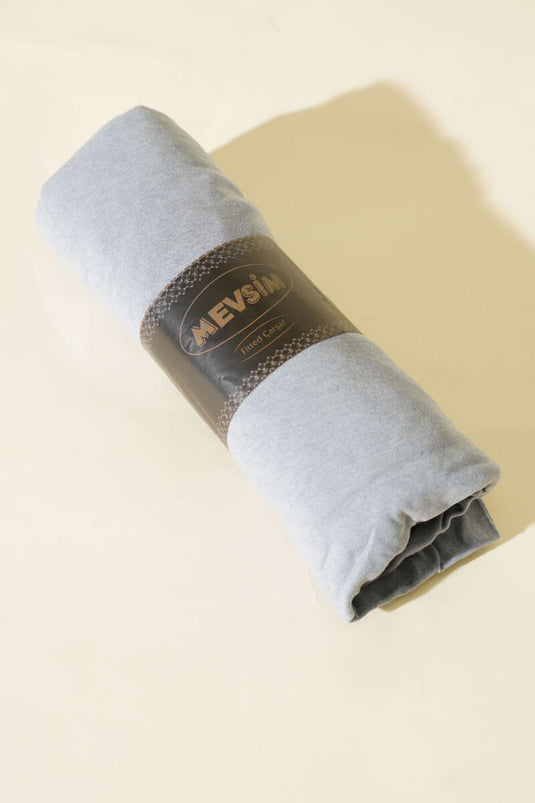 ملاءة سرير مفردة من الجيرسيه، رمادية اللون