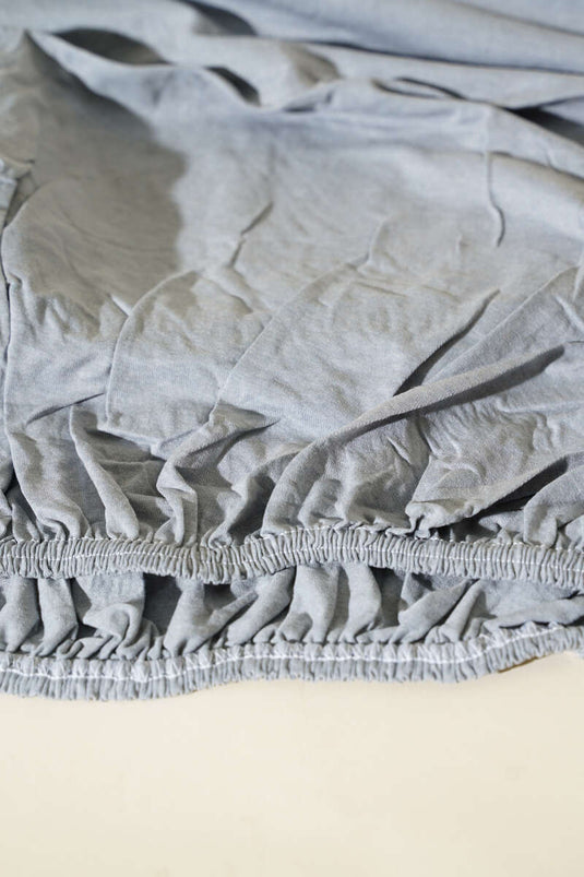 ملاءة سرير مفردة من الجيرسيه، رمادية اللون