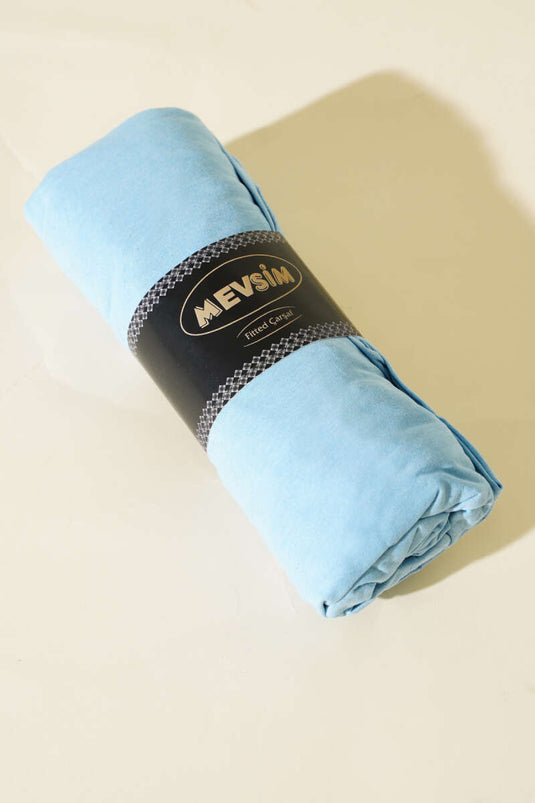 Single Fitted Jersey Sheet, Blue