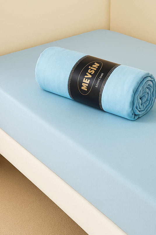Single Fitted Jersey Sheet, Blue