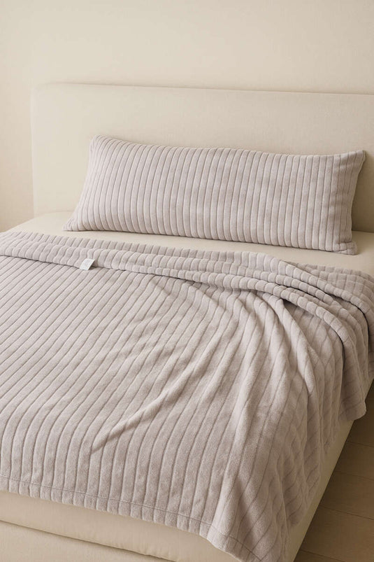 Single Person Grey Polar Blanket