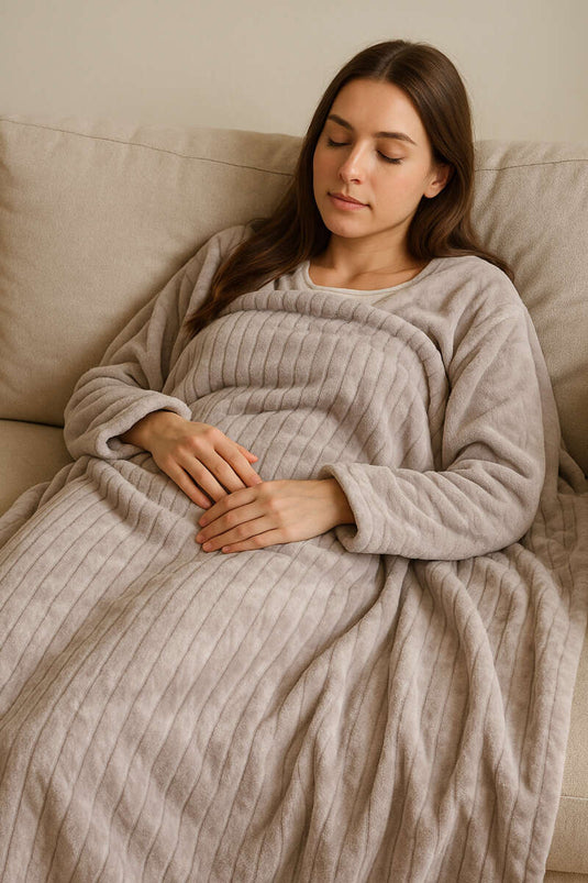 Single Person Grey Polar Blanket
