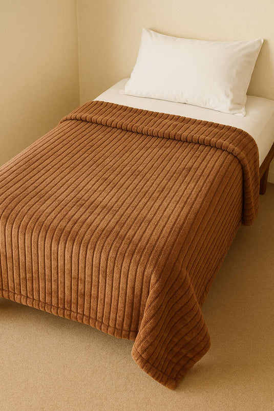 Couverture Polaire Marron Pour Une Personne