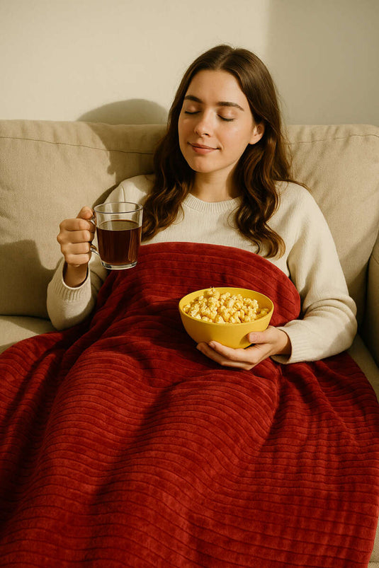 بطانية صوفية مفردة، لون تيراكوتا