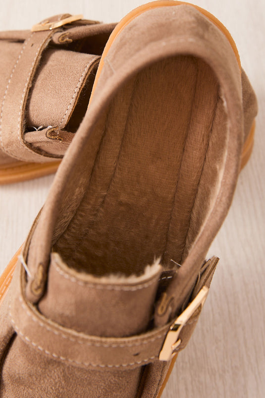 Chaussures décontractées à boucle unique en vison