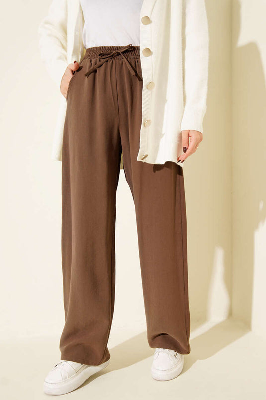 Tencel Palazzo-Hose, Braun