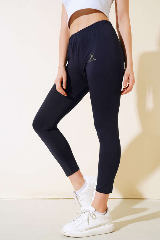 Leggings longs de sauna thermique bleu marine