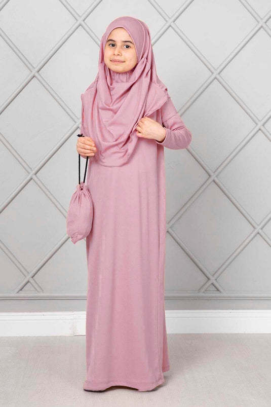 Children's Modest Prayer Dress, Powder Pink