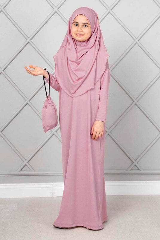 Children's Modest Prayer Dress, Powder Pink