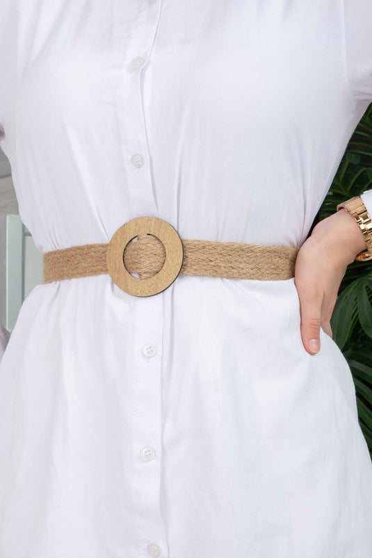 Tesettür Hasır Kemer Camel