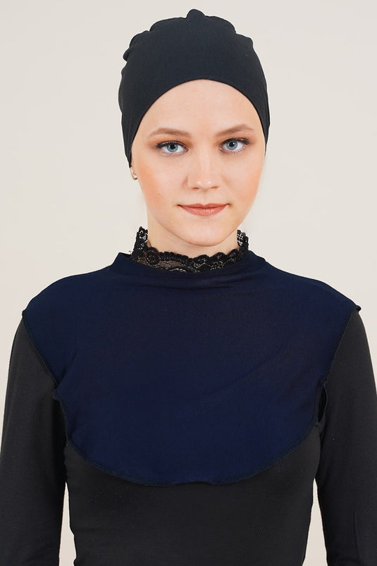 Col Hijab Bleu Marine