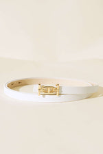 Ceinture Fine Blanche Avec Détail Boucle