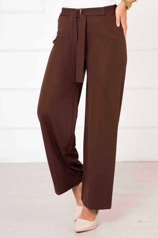 Pantalon Détail Boucle Bitter Brown