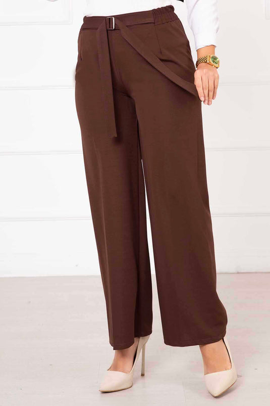 Pantalon Détail Boucle Bitter Brown