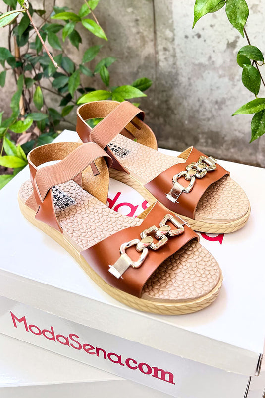 Toka Detaylı Sandalet Taba
