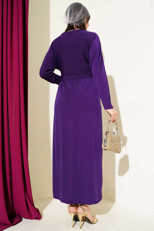 Vestido Sandy de dos piezas con hebilla, morado