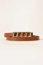 Ceinture à boucle couleur tabac