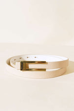 Ceinture À Boucle Métallique Beige