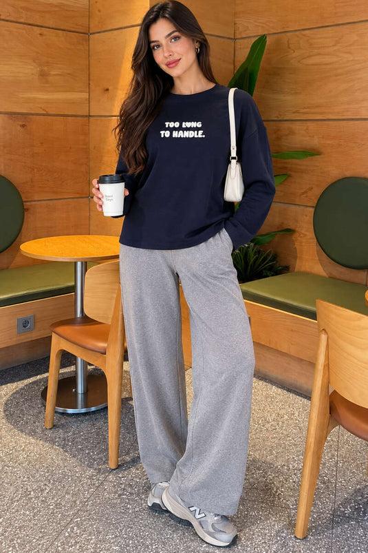 Lange Mouw Navy Gebruikte Sweatshirt