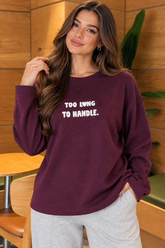 Te Lange Om Te Hanteren Bordeau Geborduurd Sweatshirt