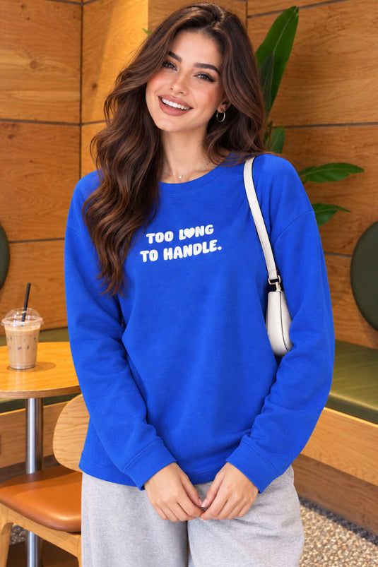 Te Lang Voor Handhaving Gedrukte Sweatshirt Saks