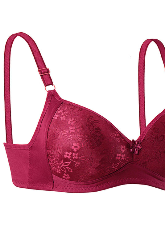Minimaliserende kanten bh in bordeauxrood