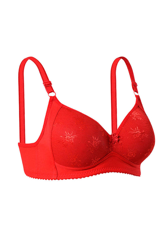 حمالة صدر دانتيل حمراء صغيرة الحجم