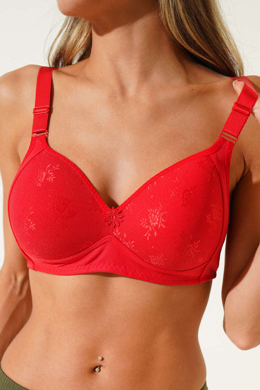 حمالة صدر دانتيل حمراء صغيرة الحجم