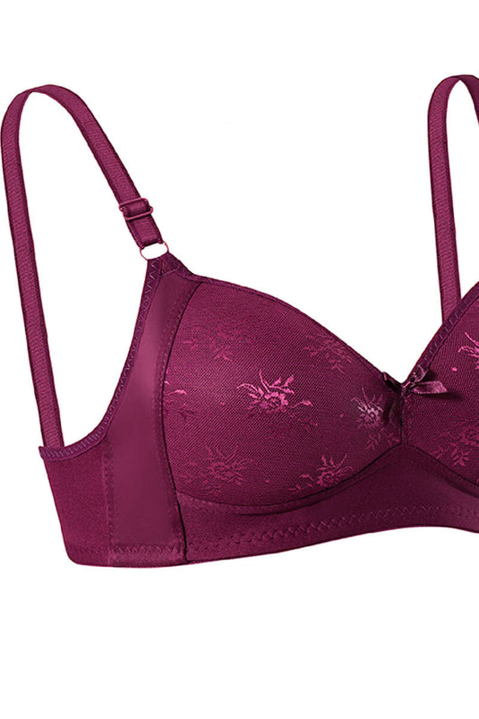 حمالة صدر دانتيل صغيرة الحجم بلون أرجواني