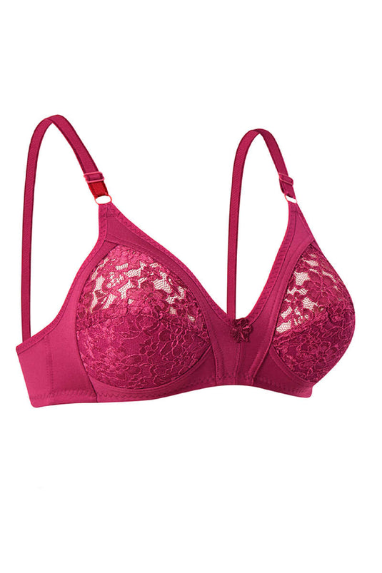 Gathering Lace Bra Bordeauxrood