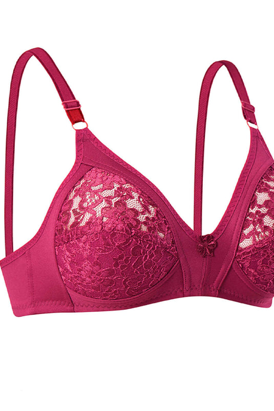 Gathering Lace Bra Bordeauxrood
