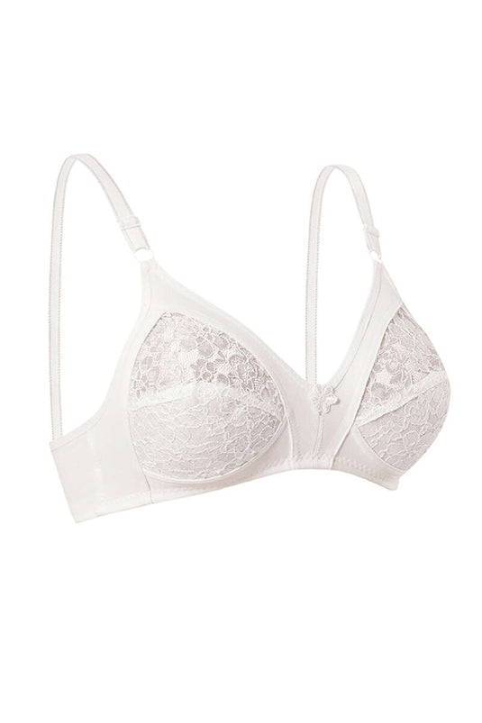 Gathering Lace Bra Ecru