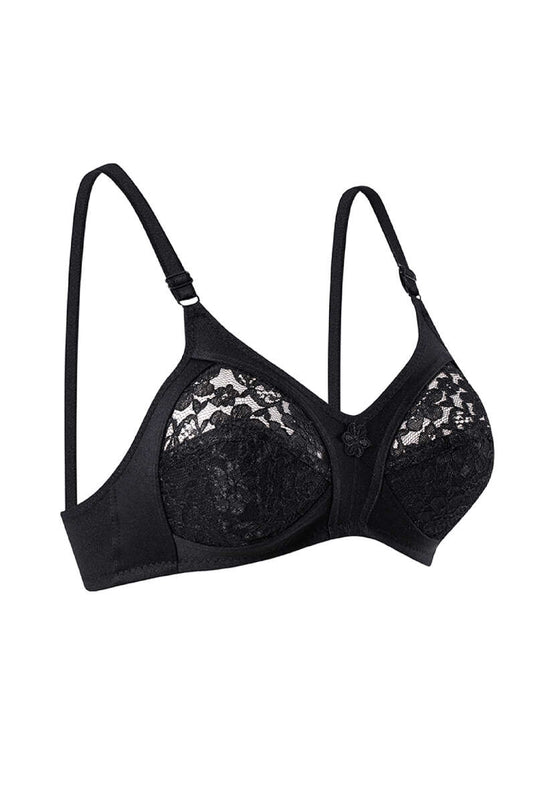 Soutien-gorge en dentelle froncée noire