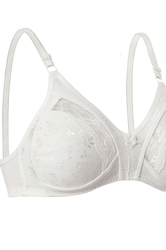 Gathering Lace Bra Ecru