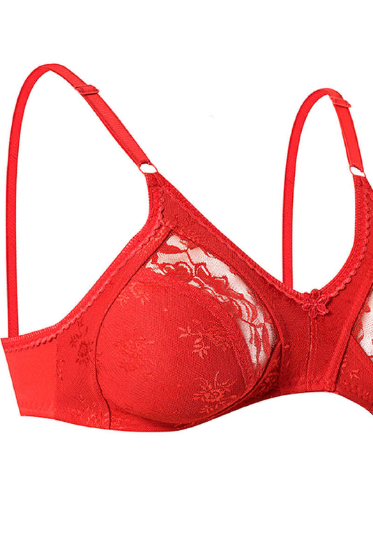 حمالة صدر دانتيل حمراء