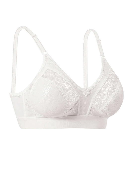 Soutien-gorge en dentelle écru à larges bretelles froncées Lez Ara