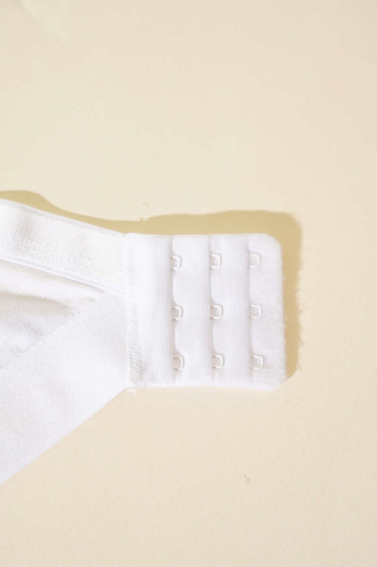Reggiseno in cotone pettinato elastico largo con arricciature bianco