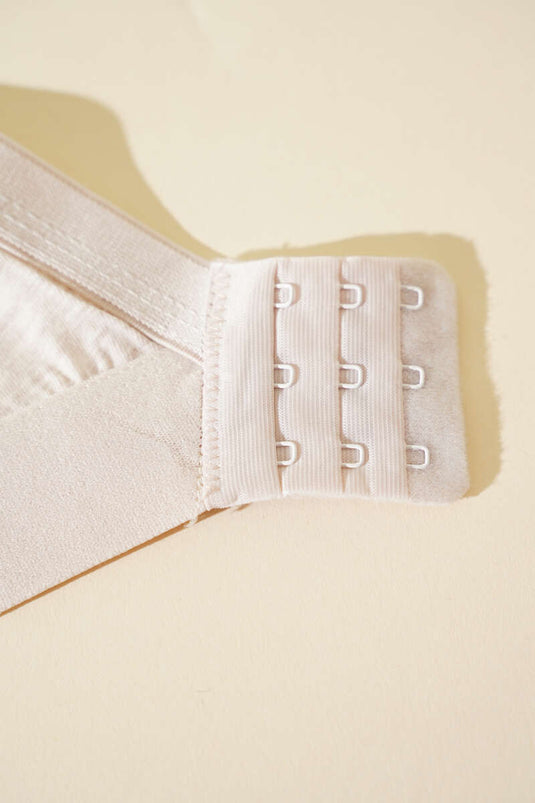 Gathering Wide Elastic Combed Cotton Bra Melange Brown