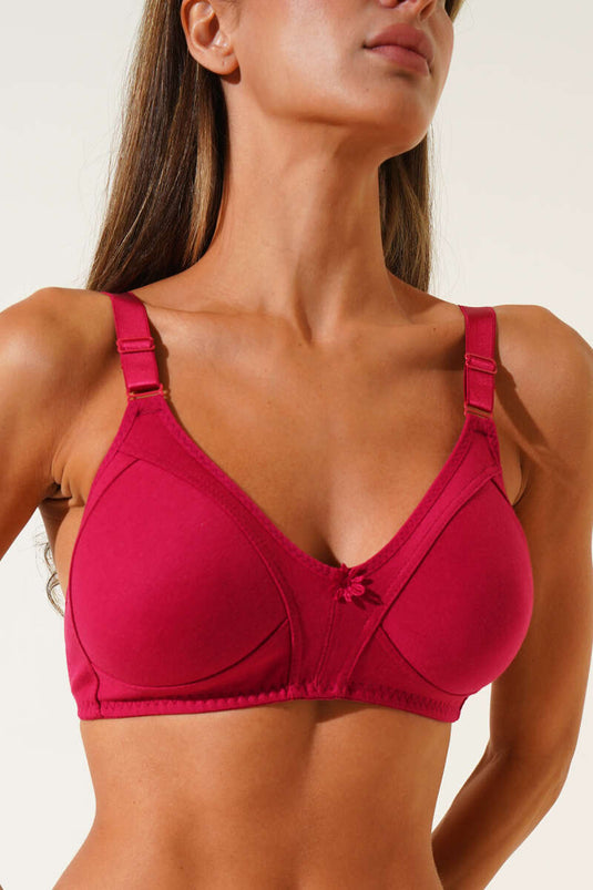 حمالة صدر قطنية ممشطة باللون العنابي