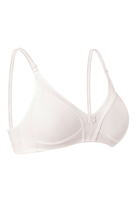 Soutien-gorge froncé en coton peigné écru