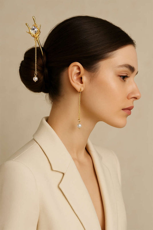 Stylo à bouton doré