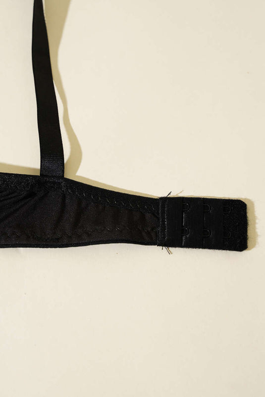 Soutien-gorge rembourré transparent à décolleté plongeant noir