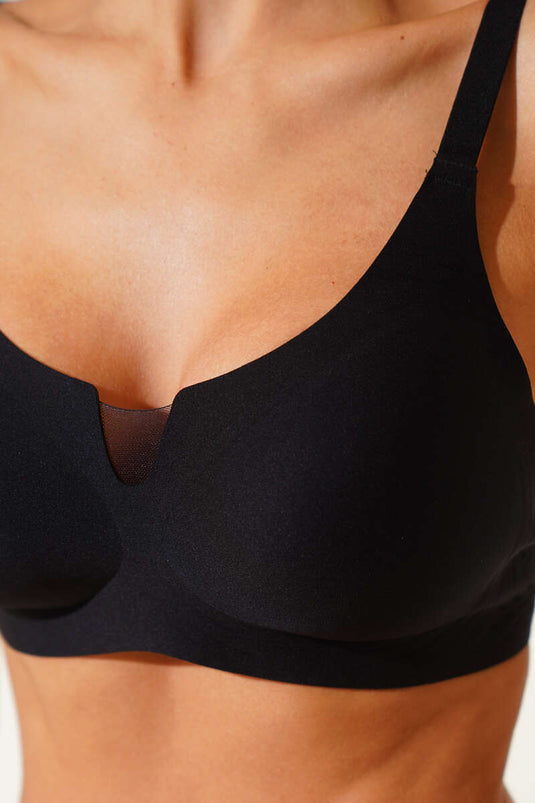 Transparan Detay Sıfır His Ziro Gram Sütyen Siyah