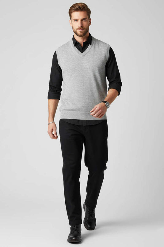 تريكو سترة رجالية رمادي