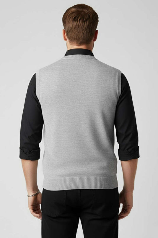 تريكو سترة رجالية رمادي