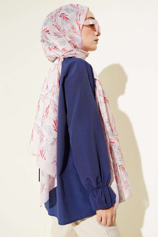 Tropical Leaf Pattern Shawl Powder