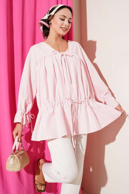 Kimono plissé tunnel rose