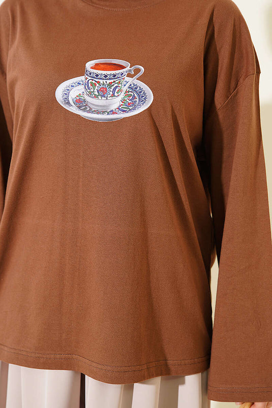 Turkish Coffee Print Tunic Coffee